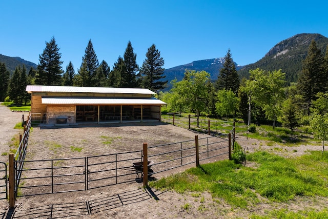 exterior space with a mountain view