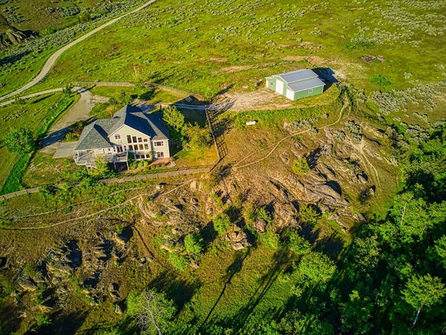 drone / aerial view with a rural view