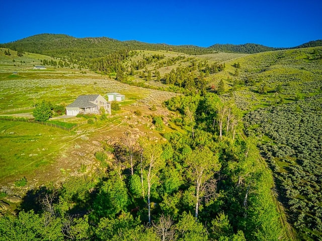 aerial view featuring a mountain view