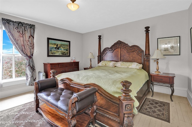 bedroom featuring light hardwood / wood-style floors