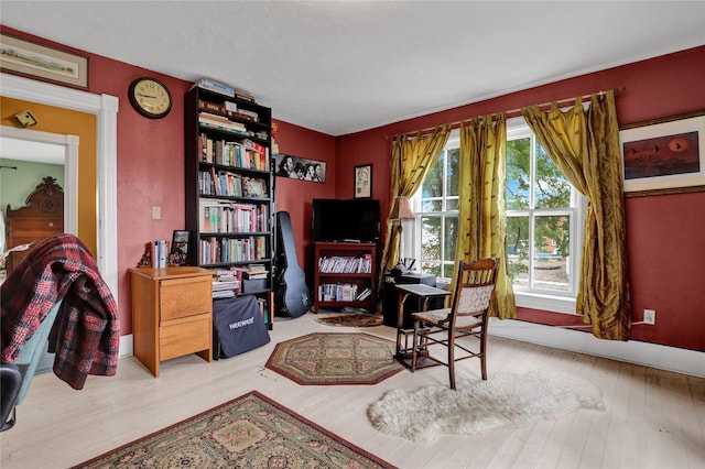 interior space with light hardwood / wood-style floors