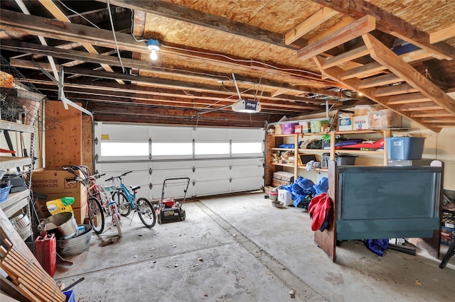 garage featuring a garage door opener