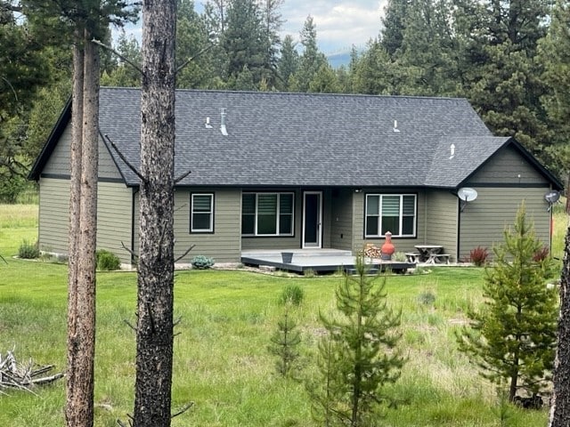 back of house featuring a yard