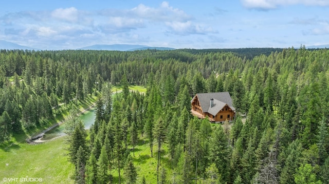 bird's eye view featuring a mountain view