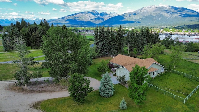 aerial view featuring a mountain view