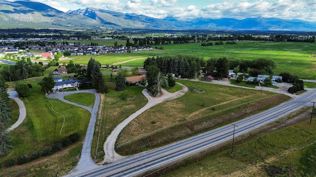 aerial view featuring a mountain view