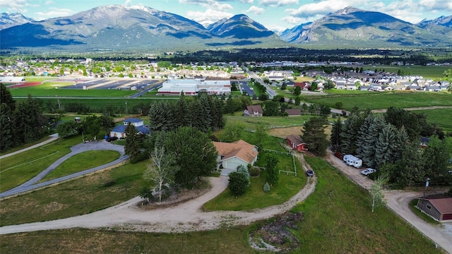 aerial view featuring a mountain view