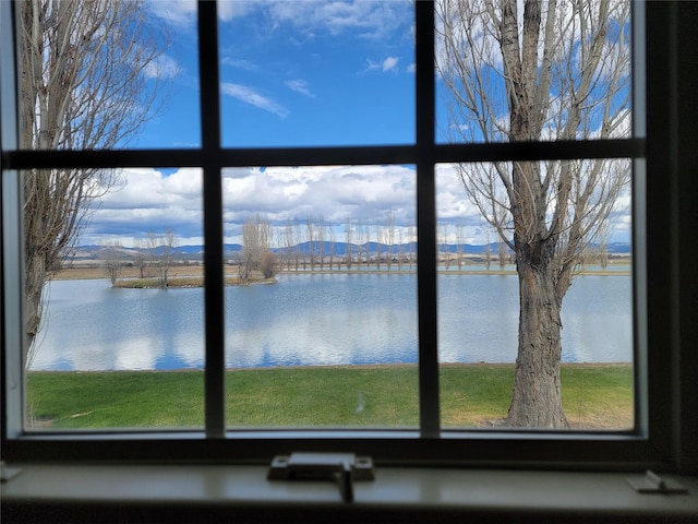 view of water feature with a mountain view