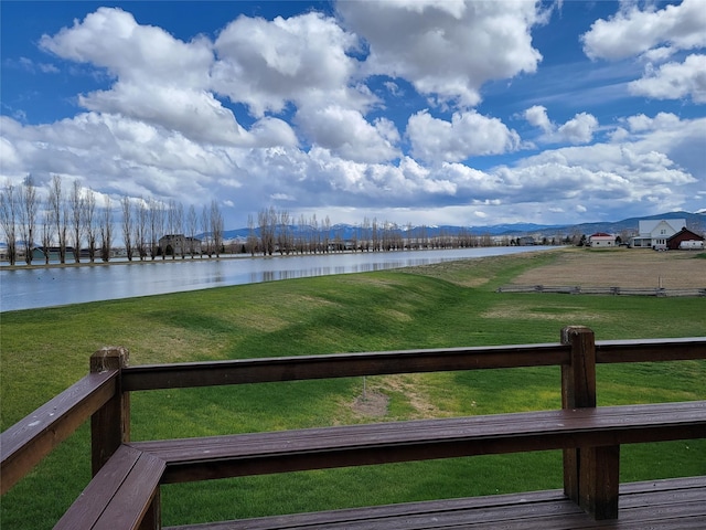 property view of water featuring a mountain view