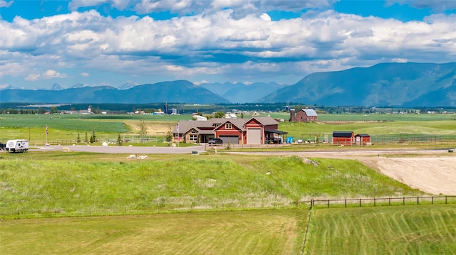 property view of mountains with a rural view