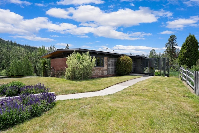 view of yard featuring fence