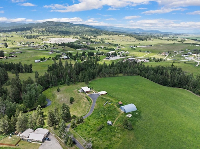 drone / aerial view with a mountain view