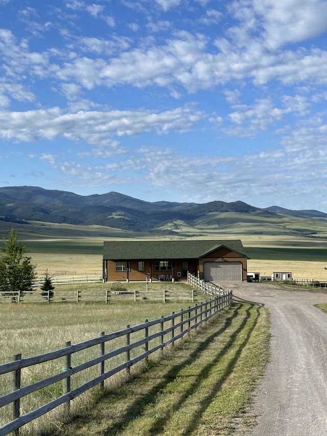 mountain view with a rural view