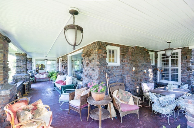 view of patio with covered porch