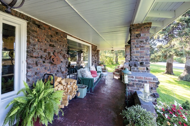 view of patio with covered porch