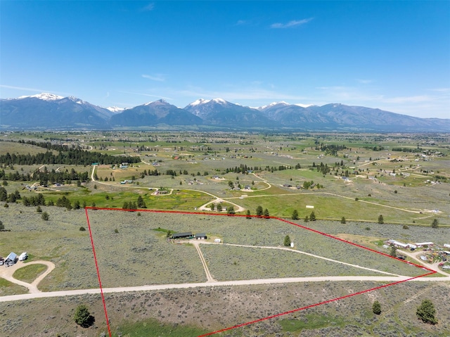 3851 Reed Butte Rd, Stevensville, MT 59870 - aerial view featuring a mountain view and a rural view