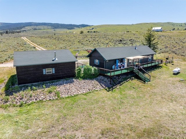3851 Reed Butte Rd, Stevensville, MT 59870 - birds eye view of property with a rural view and a mountain view