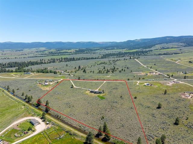 3851 Reed Butte Rd, Stevensville, MT 59870 - aerial view featuring a rural view and a mountain view