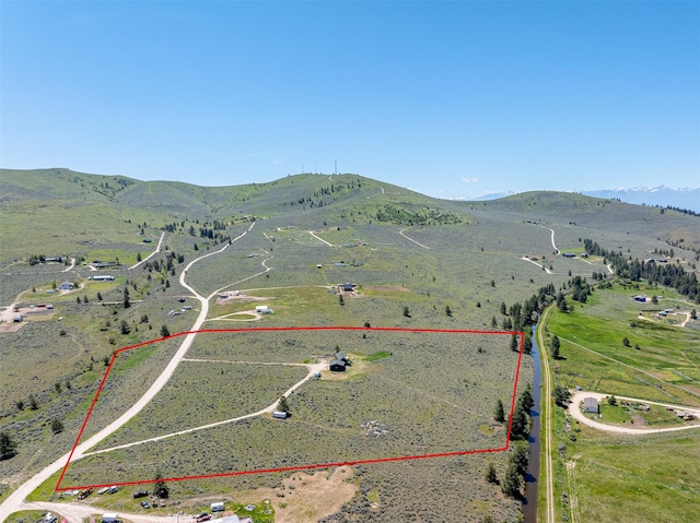 3851 Reed Butte Rd, Stevensville, MT 59870 - birds eye view of property featuring a rural view and a mountain view