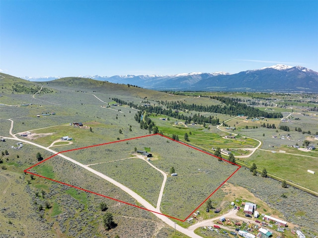 3851 Reed Butte Rd, Stevensville, MT 59870 - bird's eye view with a mountain view and a rural view