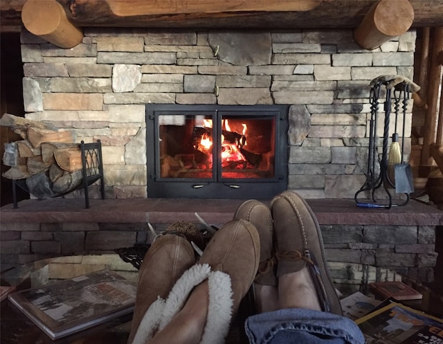 room details with a fireplace