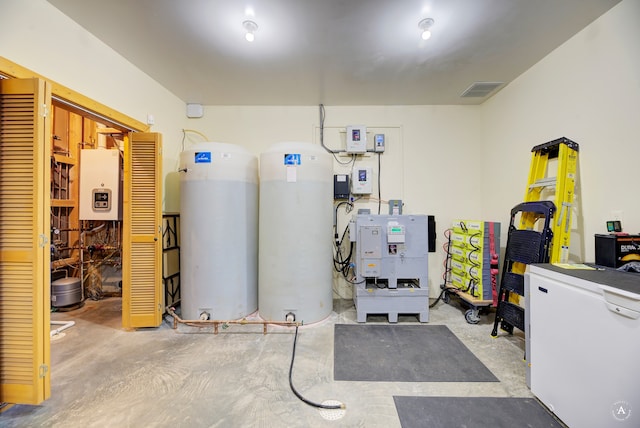 interior space featuring water heater