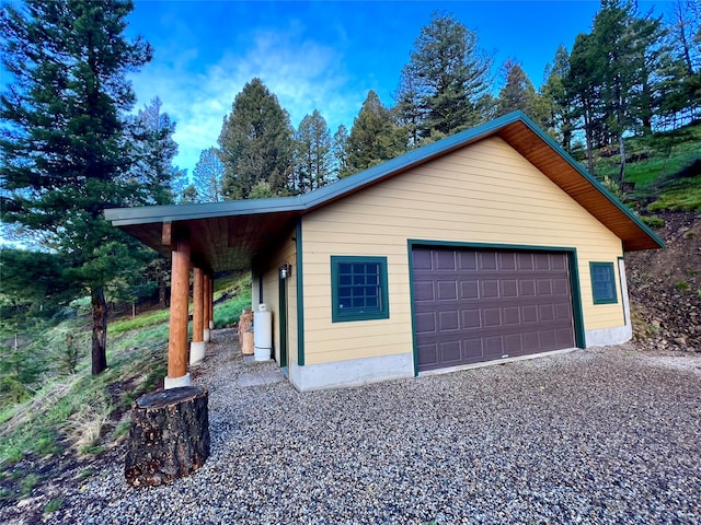 view of garage