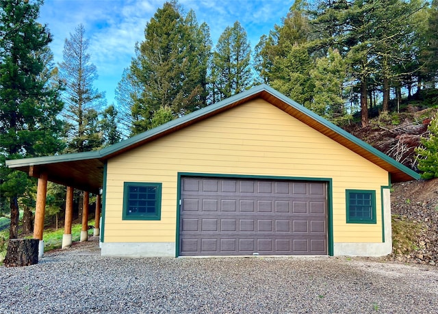 view of garage