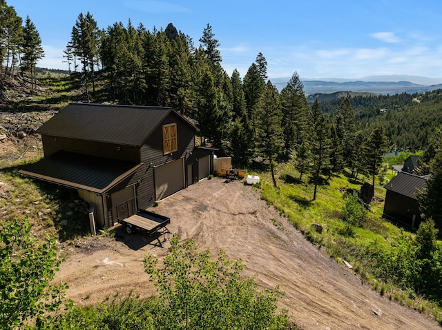 aerial view featuring a mountain view