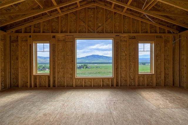 interior space featuring a mountain view