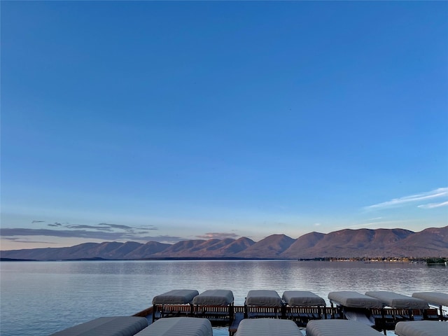 view of water feature with a mountain view