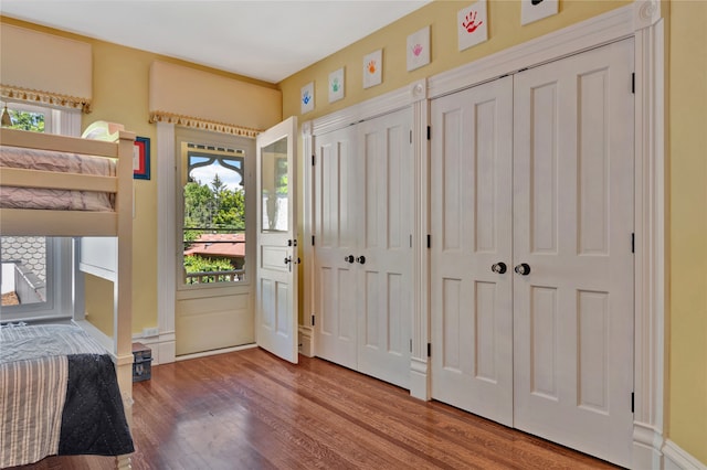 foyer featuring wood finished floors and a wealth of natural light