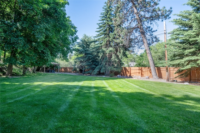 view of yard with fence