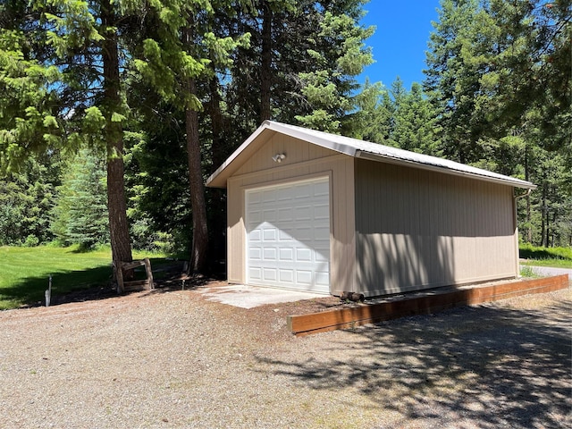 detached garage with driveway