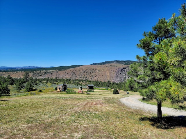 mountain view with a rural view