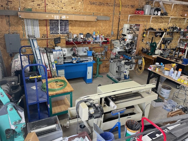 storage room featuring electric panel