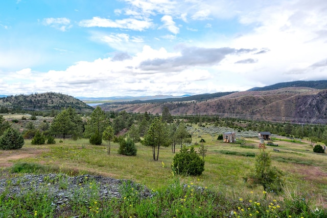 view of mountain feature featuring a rural view