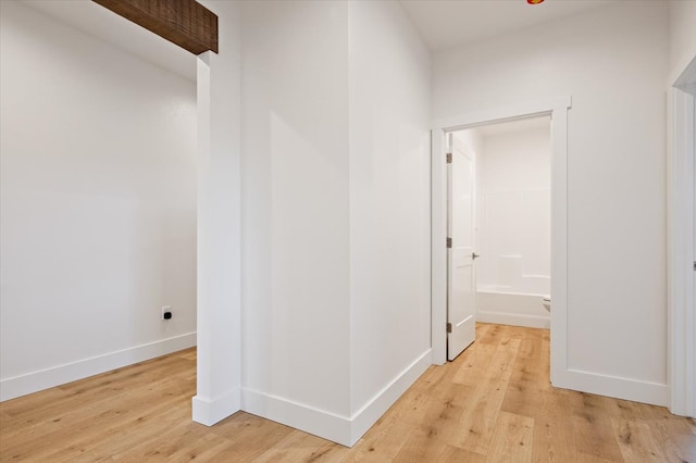 hallway featuring light wood-type flooring