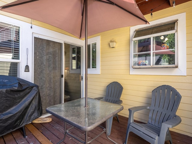 1915 E Broadway St, Missoula, MT 59802 - wooden deck featuring outdoor dining area and a grill