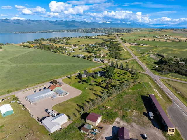 33953 Fox Rd, Polson, MT 59860 - drone / aerial view of a water and mountain view