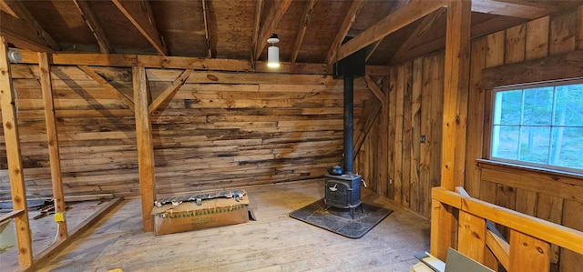 view of unfinished attic