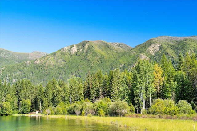 mountain view with a water view