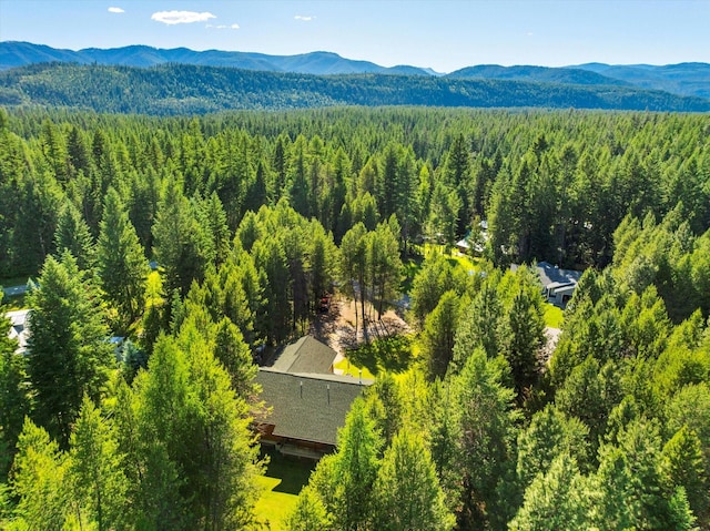 bird's eye view with a mountain view