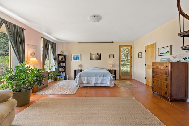 bedroom with multiple windows