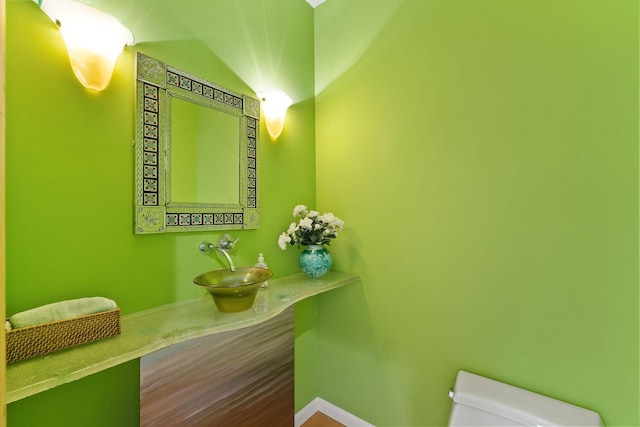 bathroom with sink and toilet