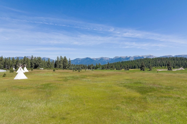 mountain view with a rural view