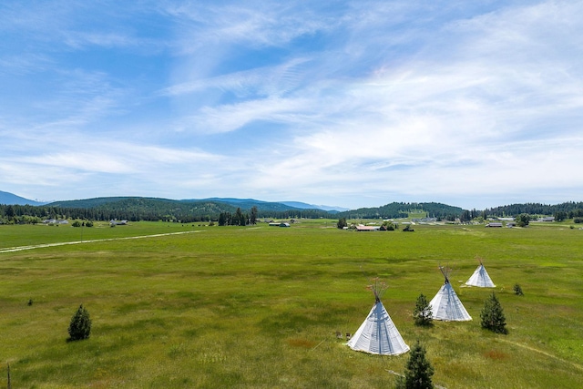 property view of mountains with a rural view