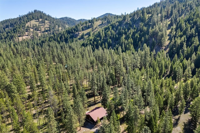 mountain view with a wooded view