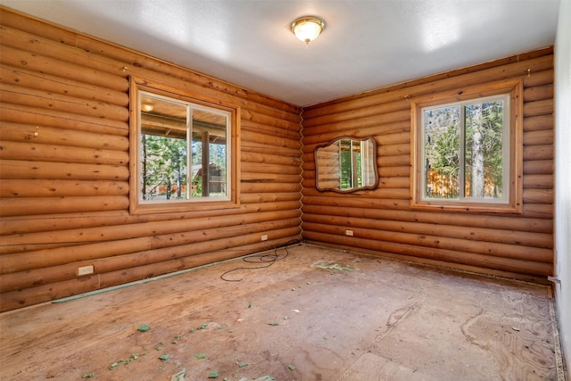 spare room with a wealth of natural light