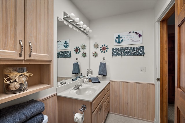 417 Sirucek Ln, Kalispell, MT 59901 - bathroom with vanity and a wainscoted wall